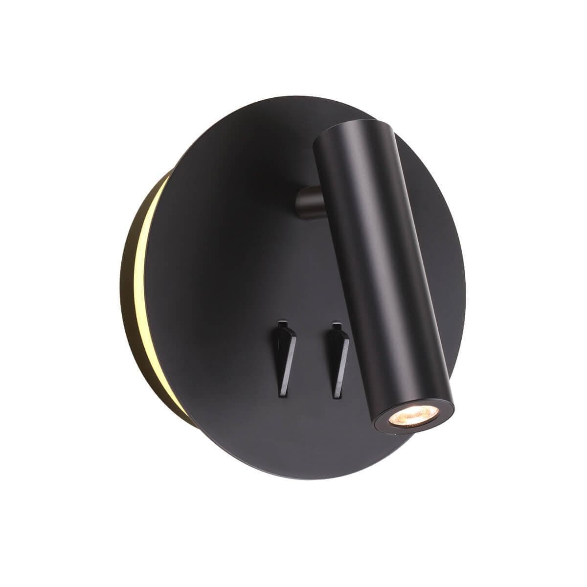 Odeon Light 3911/9WL ODL20 243 черный/металл Наст-й свет-к с лампой д/чтения с выкл LED 9W 3000K 220V BEAM — миниатюра 1