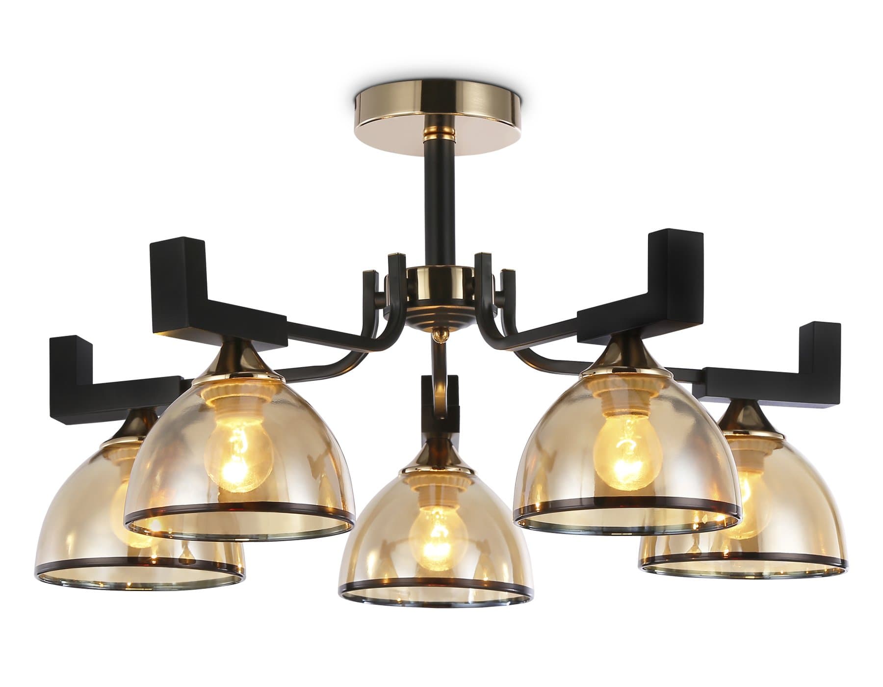 Ambrella Подвесная люстра TR9099/5 BK/GD/TI черный/золото/янтарь E27*5 max 40W D600*316