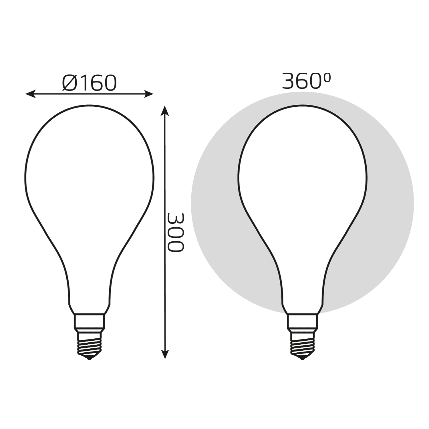 Gauss Лампа Filament А160 10W 890lm 4100К Е27 milky диммируемая LED 179202210-D — миниатюра 2