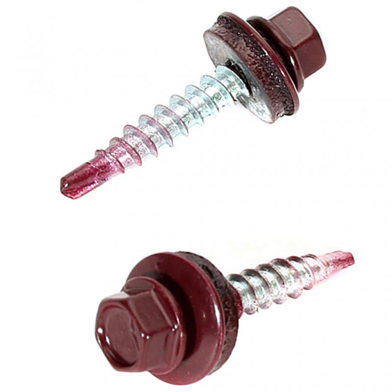 Tech-Krep Саморез КР св. 4,8х35 RAL-3005 (винно-красный) (250 шт) - ведро 127873