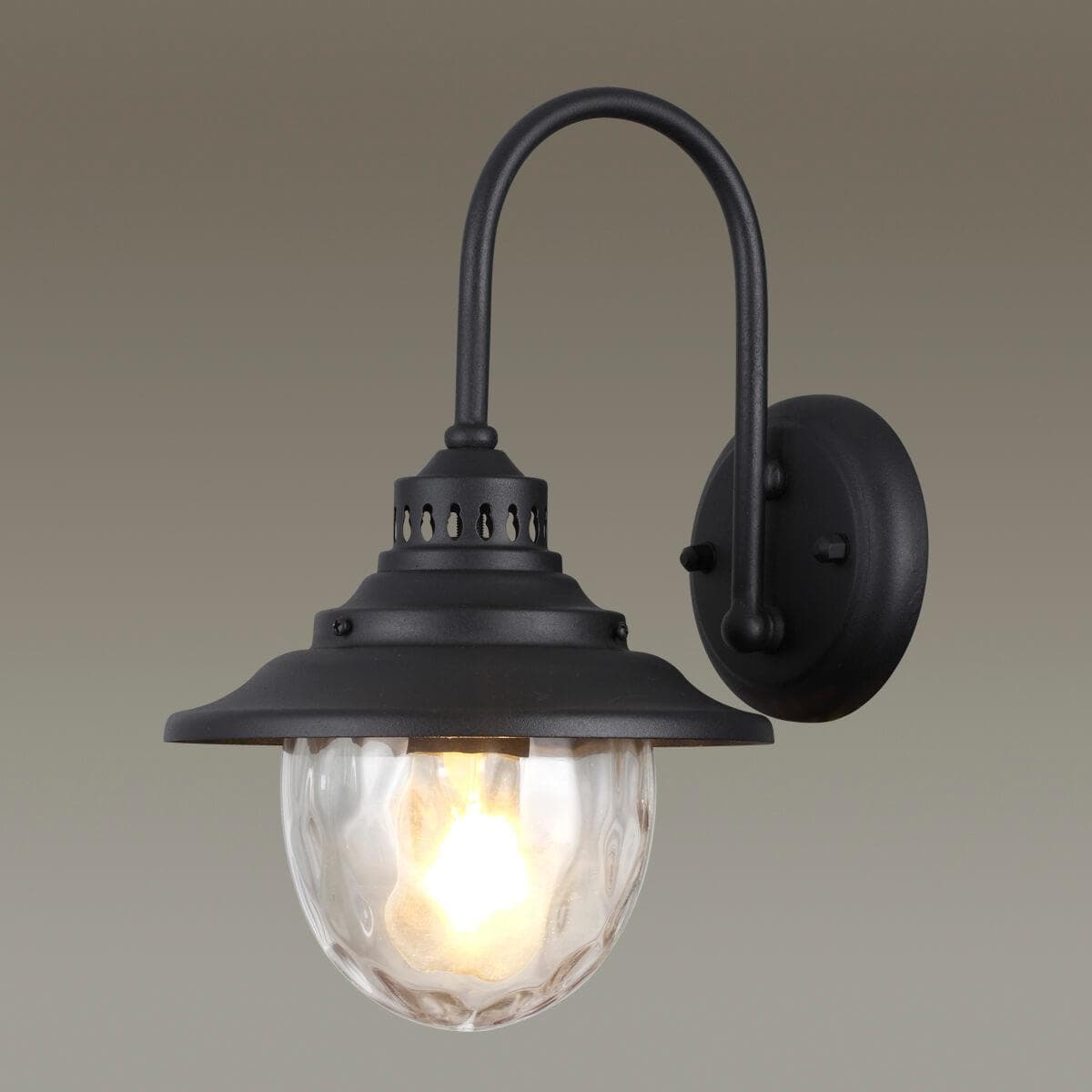 Odeon Light 4836/1W NATURE ODL21 569 черный/стекло Ландшафтный настенный светильник E27 1*60W IP44 KALPI — миниатюра 4