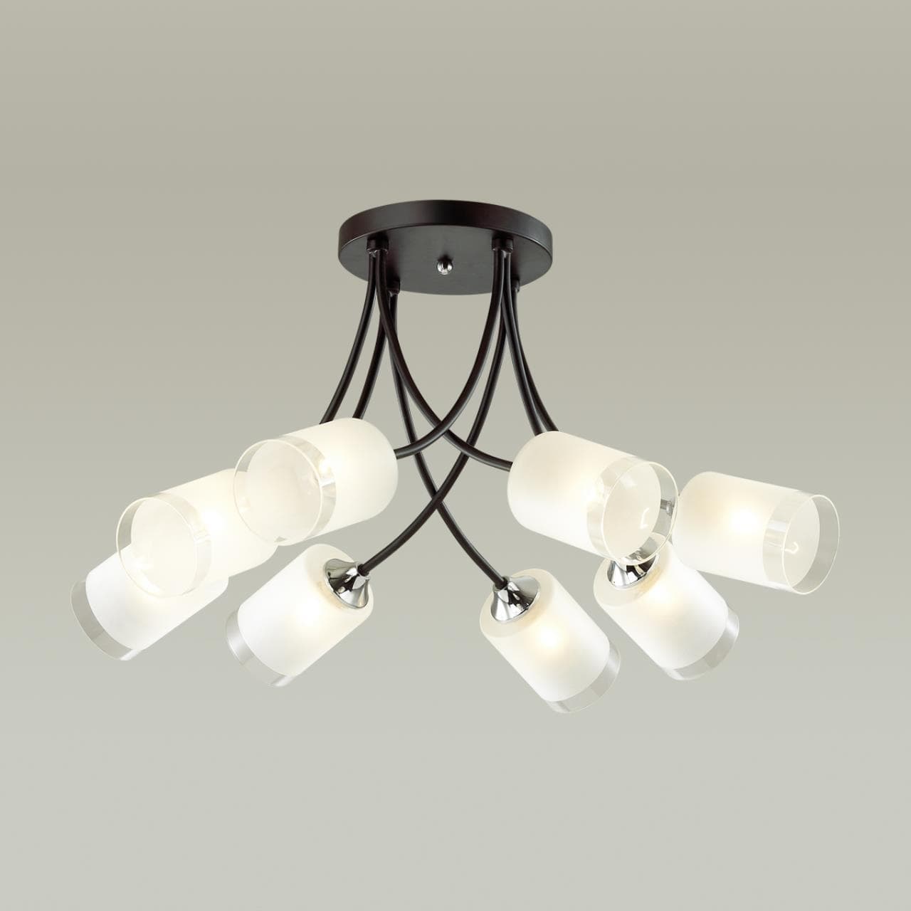 Lumion 4533/8C COMFI LN21 058 черный, хром Люстра потолочная E27 8*60W 220V PAULA — миниатюра 4