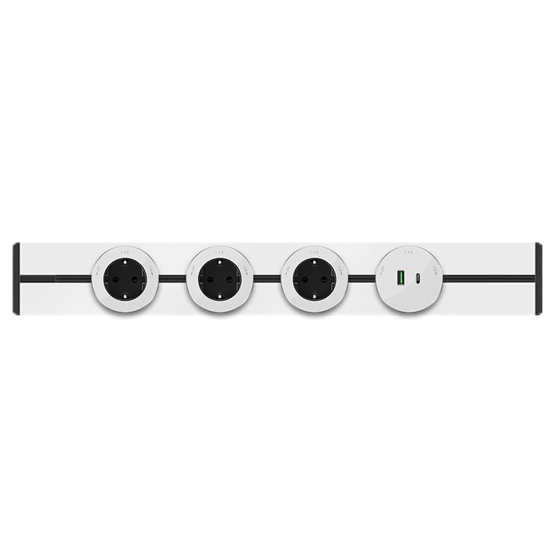 Systeme Electric MultiTrack Розетка 2хUSB (тип А+С) 18Вт, 5В/3А Белый — миниатюра 4