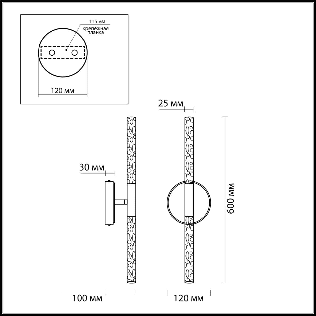 Odeon Light 4369/10WL HIGHTECH ODL23 107 полированное золото/акрил с пузырьками Настенный св-к IP20 LED 10W 315Лм 3000K SPARKY — миниатюра 2