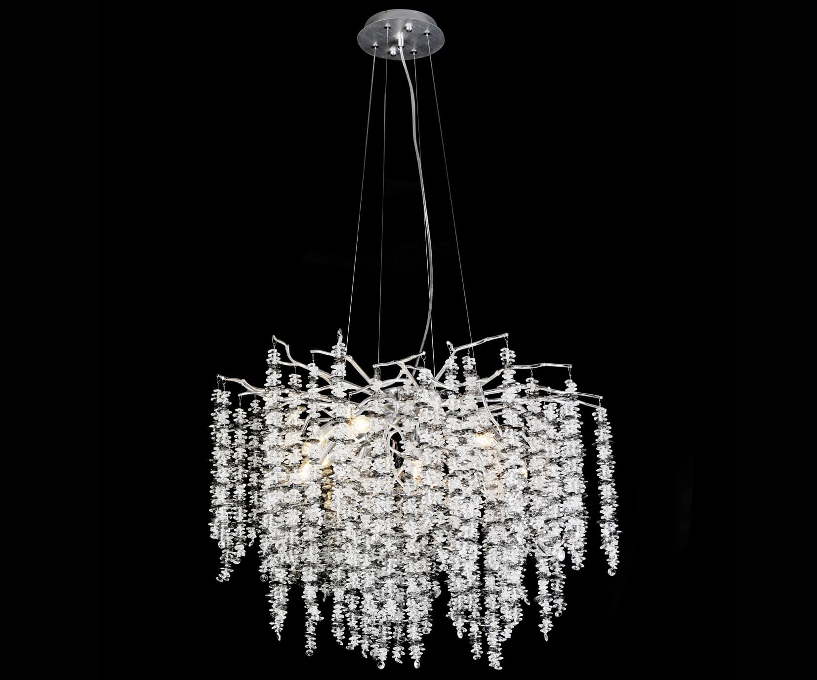 Kink Light 07871-80,16 Люстра Шанти серебро d76 h200 G9 10*7W (led лампы 7W (4000K) в комплекте)
