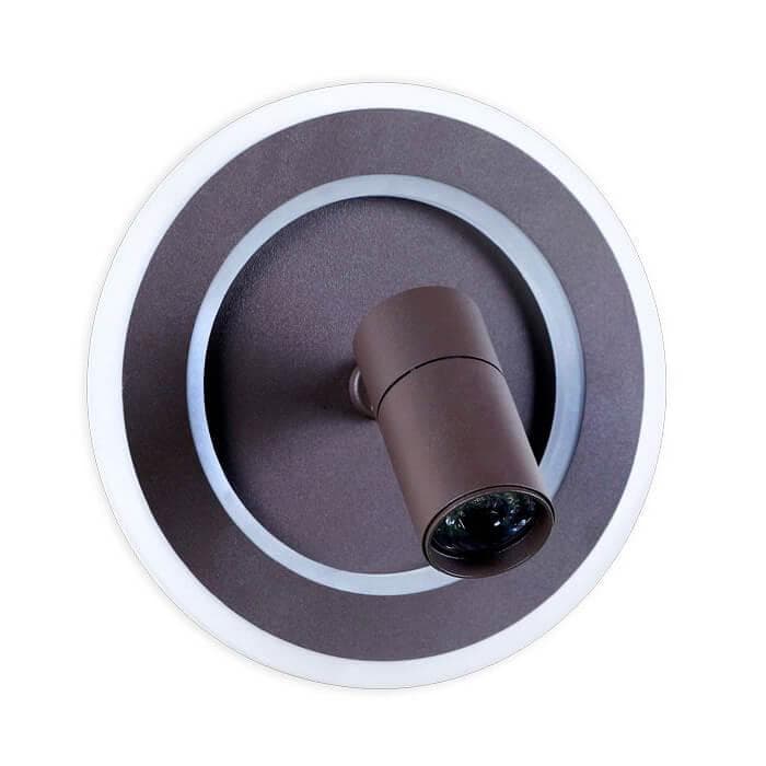 Ambrella Поворотный настенно-потолочный светодиодный светильник FW264 SCF кофе песок LED 6400K+4200K 12W+3W D230*120 — миниатюра 1
