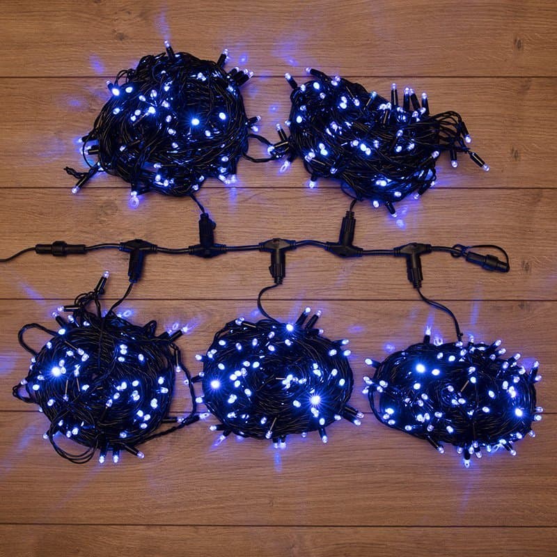 NEON-NIGHT Гирлянда "LED ClipLight" 24V, 5 нитей по 20 метров, цвет диодов Синий, Flashing (Белый) 323-603 — миниатюра 1