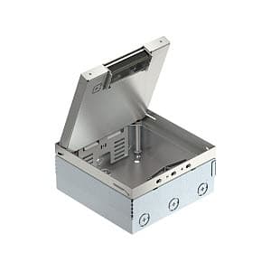 OBO Bettermann Лючок UDHOME4 2V пустой, для 6хModul45 (с выемкой 15 мм под напольное покрытие, нержавеющая сталь) 7427232 — миниатюра 2