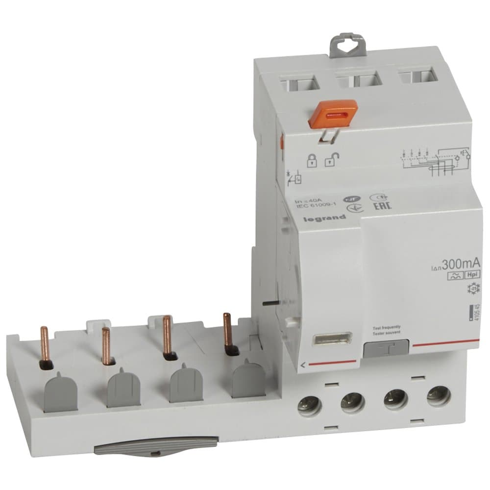 Legrand DX3 Дифференциальный блок тип Hpi 300 мА 4P 400В 40А 3 мод 410545