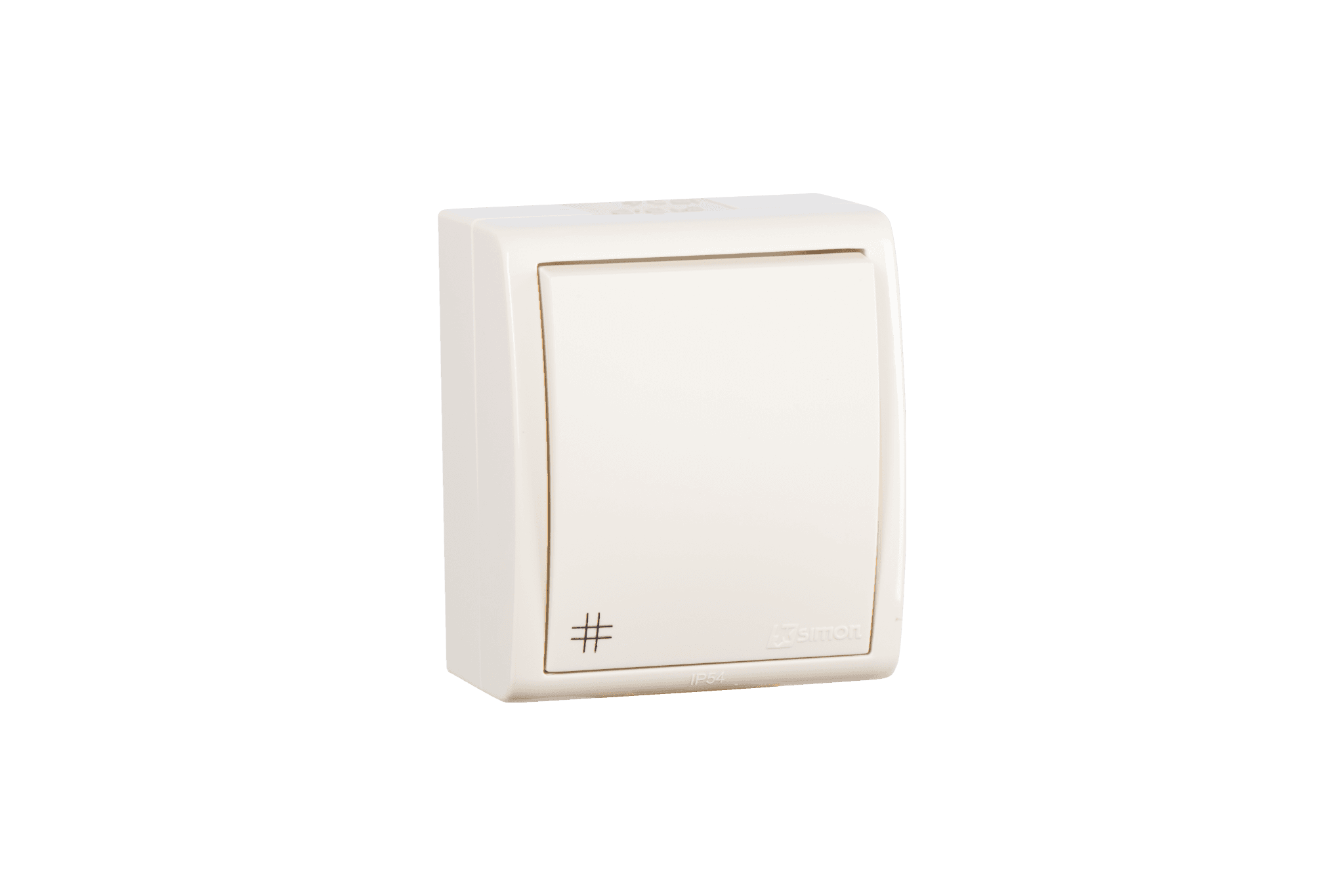 Simon 15 Aqua Бежевый Переключатель 1-клавишный перекрестный наружный, IP54 1594251-031 — миниатюра 2