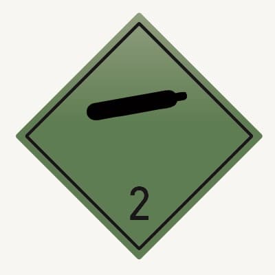 Знак наклейка для маркировки опасных грузов 2.1 "Невоспламеняющиеся, нетоксичные газы" (250x250) ГОСТ 19433-88 EKF PROxima