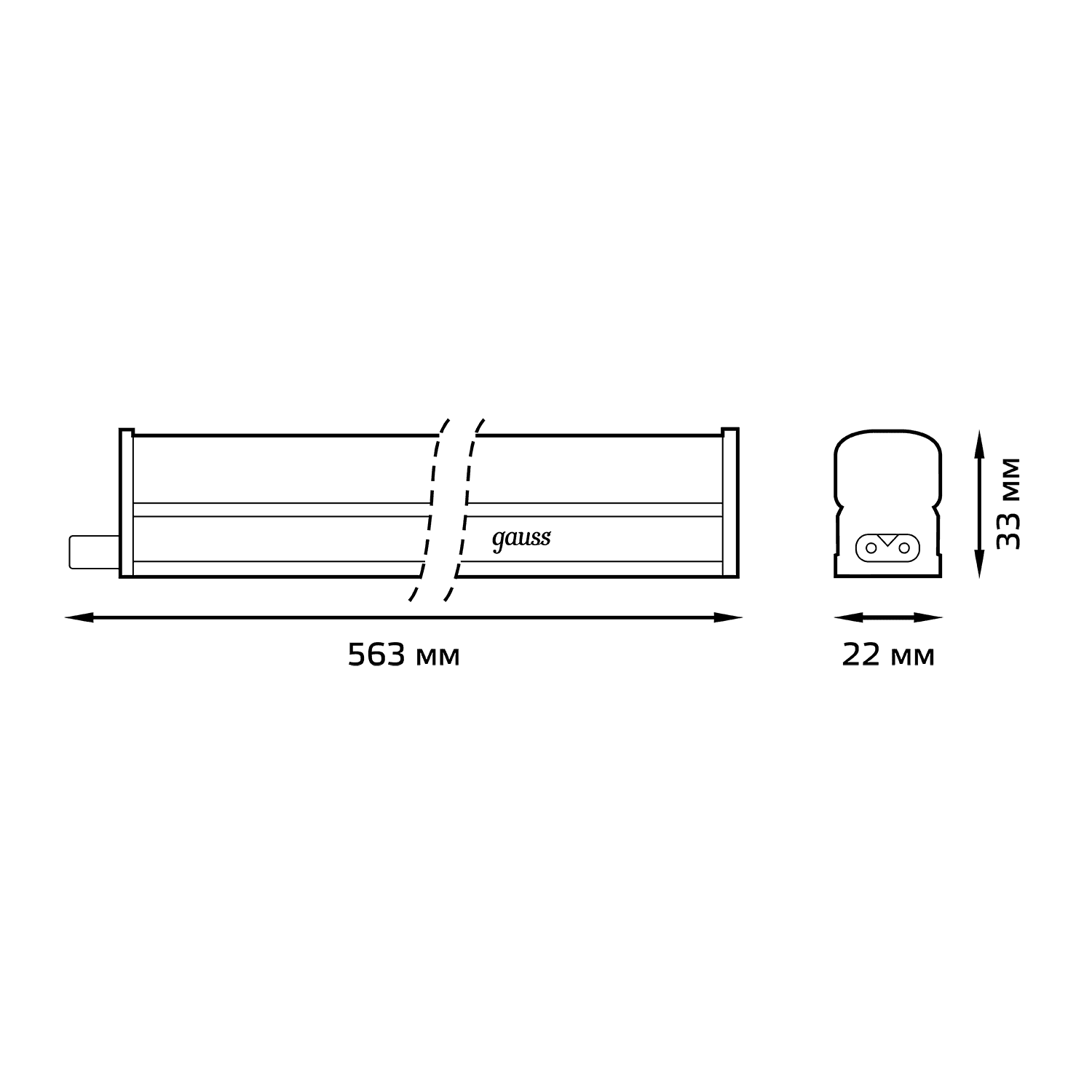 Gauss Светильник TL Elementary линейный 7W 500lm 4000K IP20 563х22х33 LED 5 130411207 — миниатюра 4