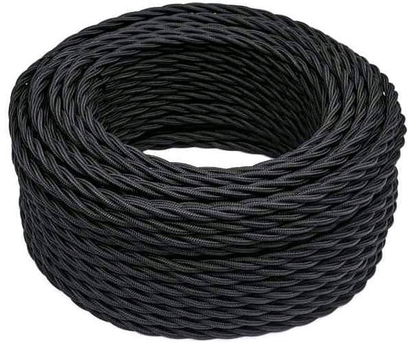 BIRONI Черный матовый Витой провод 2*1,5 20м B1-424-73-20
