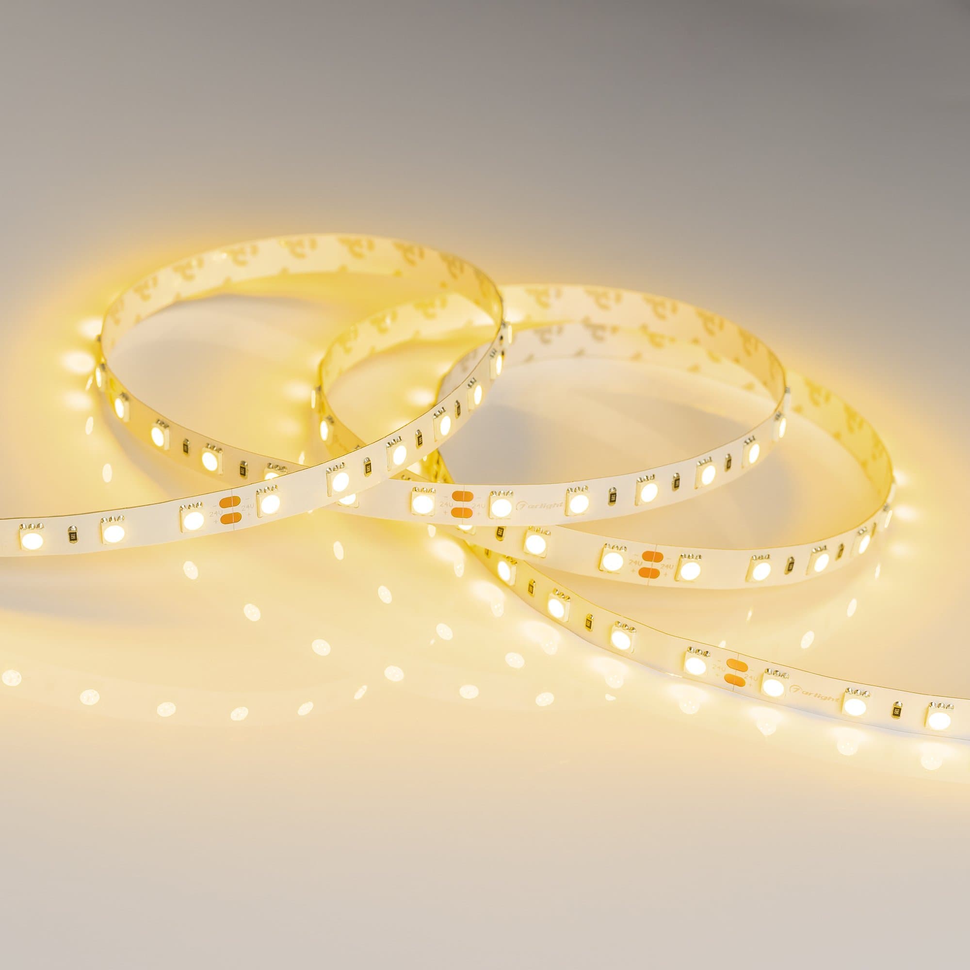 Arlight Светодиодная лента RT 2-5000 24V Yellow 2x (5060, 300 LED, LUX) (14.4 Вт/м, IP20) 008816 — миниатюра 2