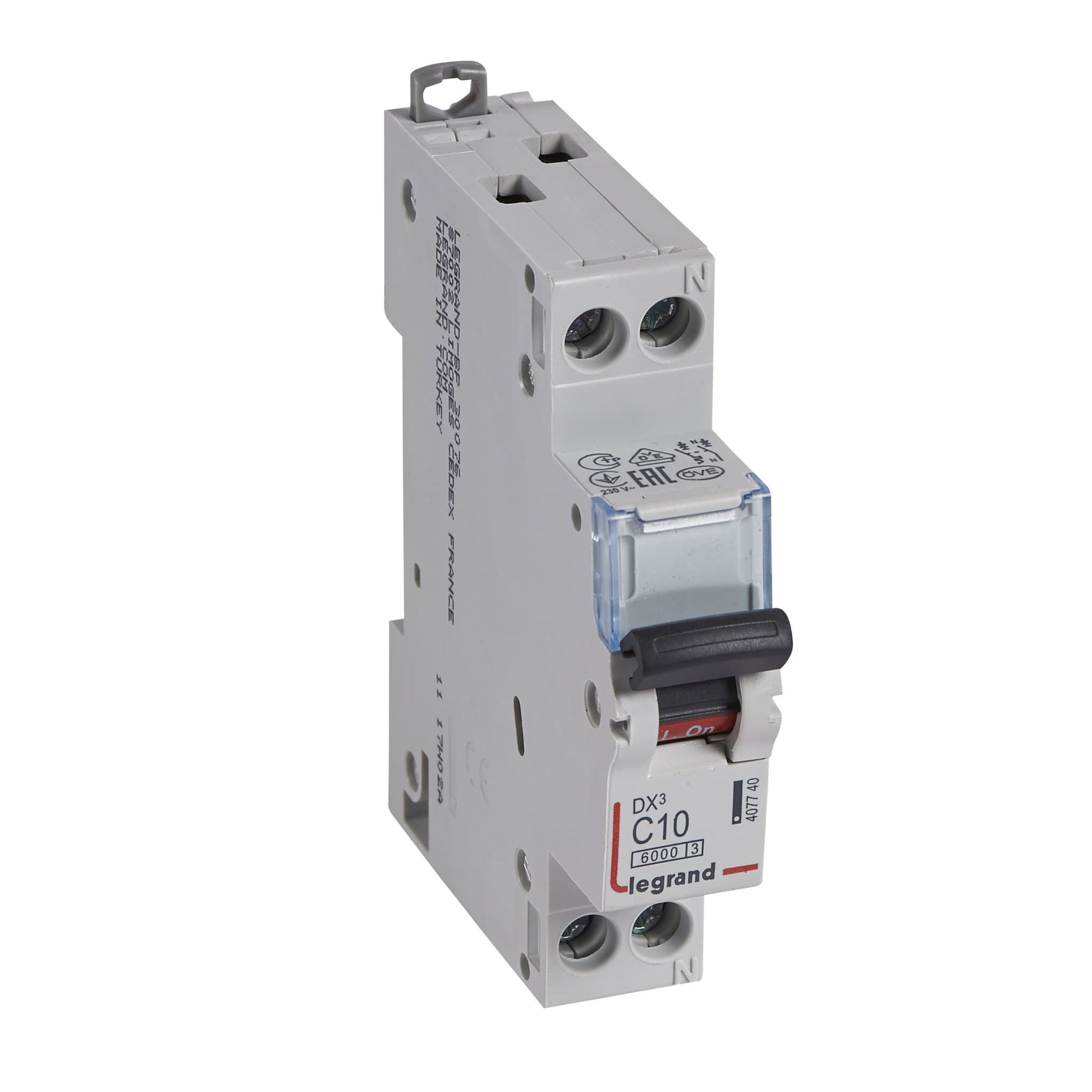 Legrand DX3 Автоматический выключатель 1P+N 10А (С) 6kA/10кА 407740 — миниатюра 1