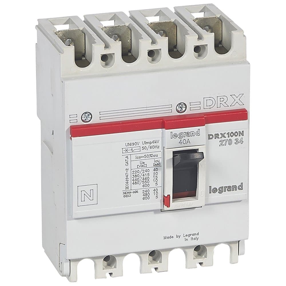 Legrand DRX125 термомагнитный 40A 4П 20KA 027034