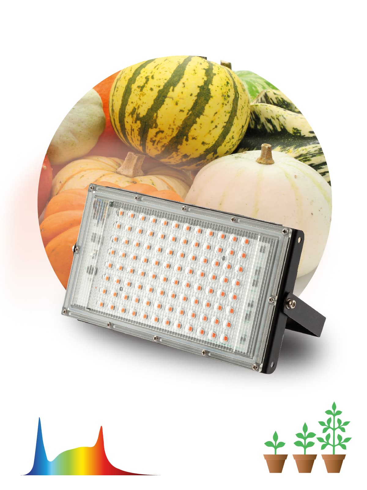 ЭРА Фитопрожектор для растений светодиодный ЭРА FITO-80W-Ra90-LED-Y полного спектра