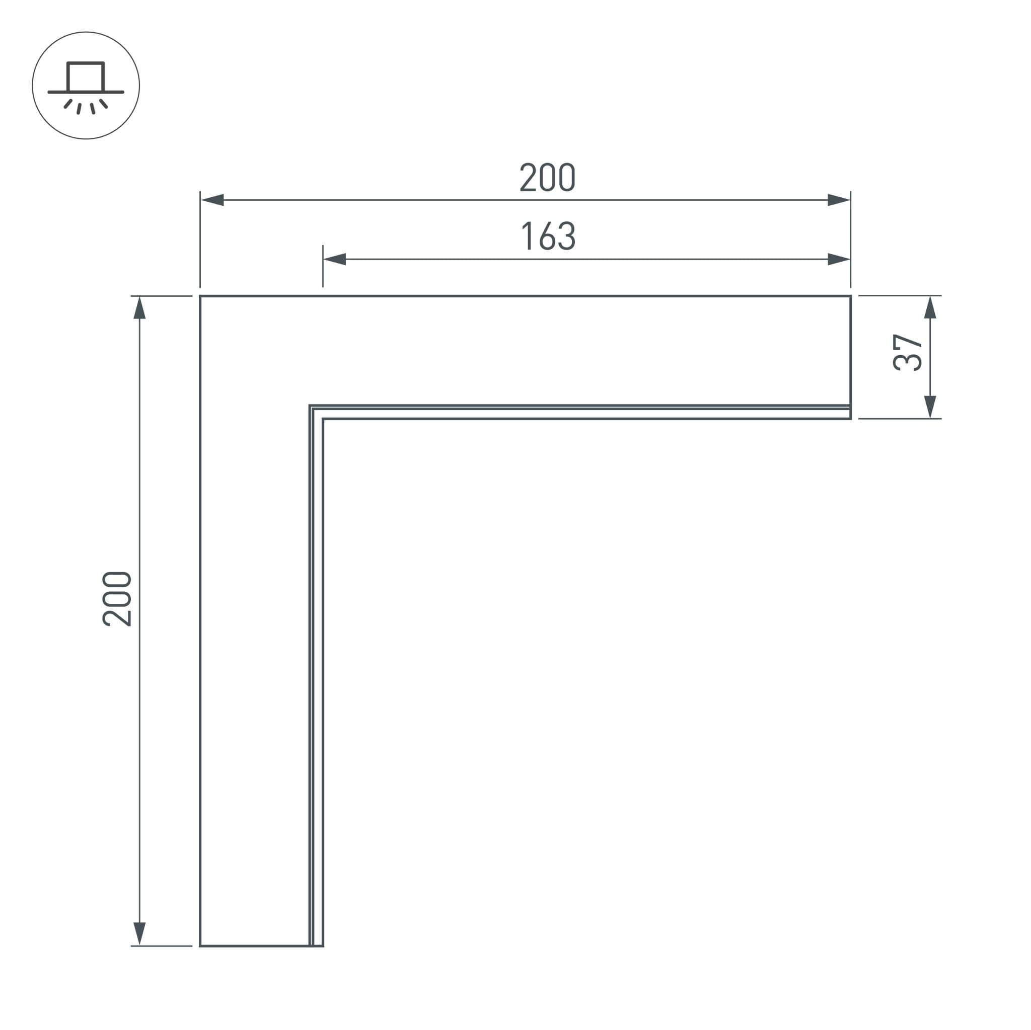 Arlight Угол SL-LINIA32-FANTOM внутренний (Металл) 030095 — миниатюра 2