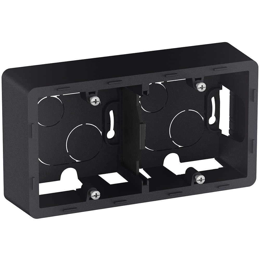 Legrand INSPIRIA Антрацит Коробка накладного монтажа - 2 поста 673993 — миниатюра 2