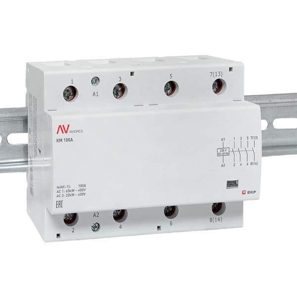 EKF Контактор модульный КМ 100А 4NO 230В АС (6 мод.) AVERES — миниатюра 2