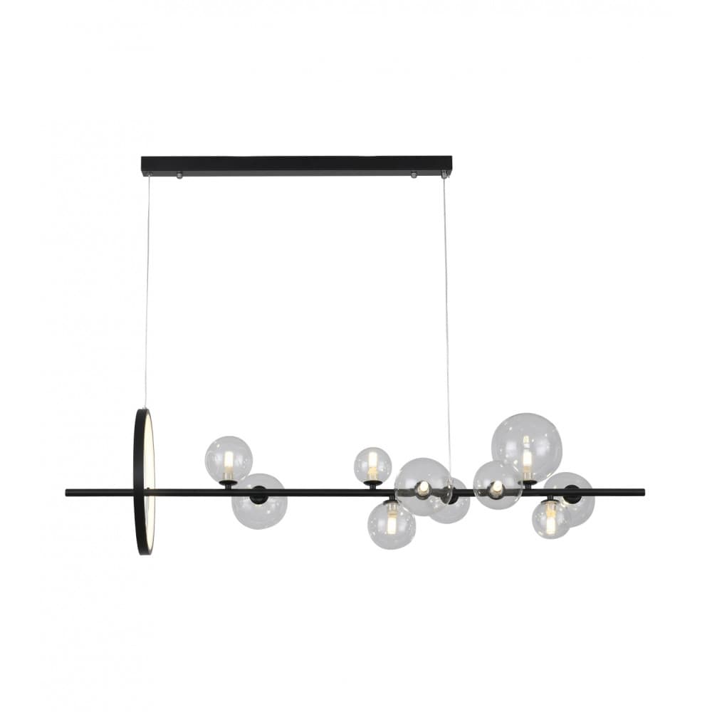 Люстра 09408-10,19 Иона черный w120*27 h120 G9 50W+Led 13W (4000K) (Led лампы в комплекте 4000К)
