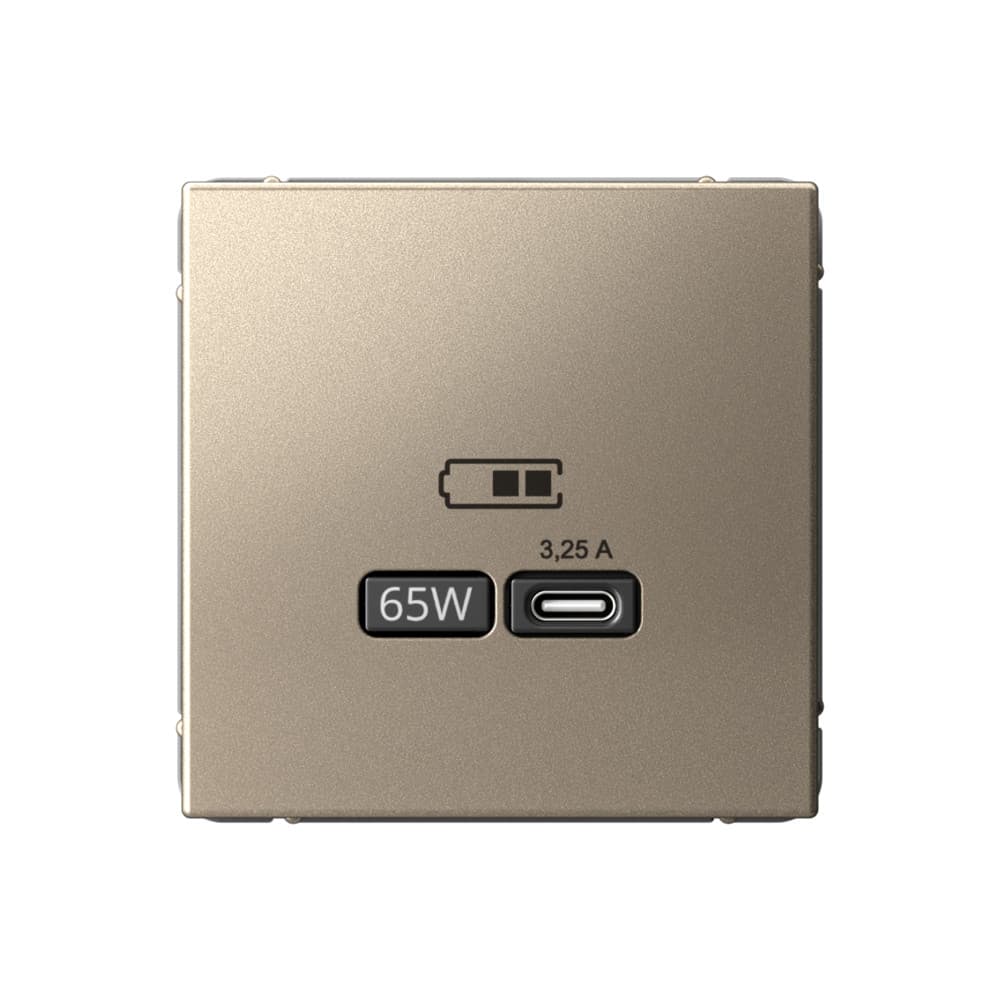Systeme Electric ArtGallery Шампань USB Розетка тип-С 65Вт высокоскор.заряд. QC, PD, механизм