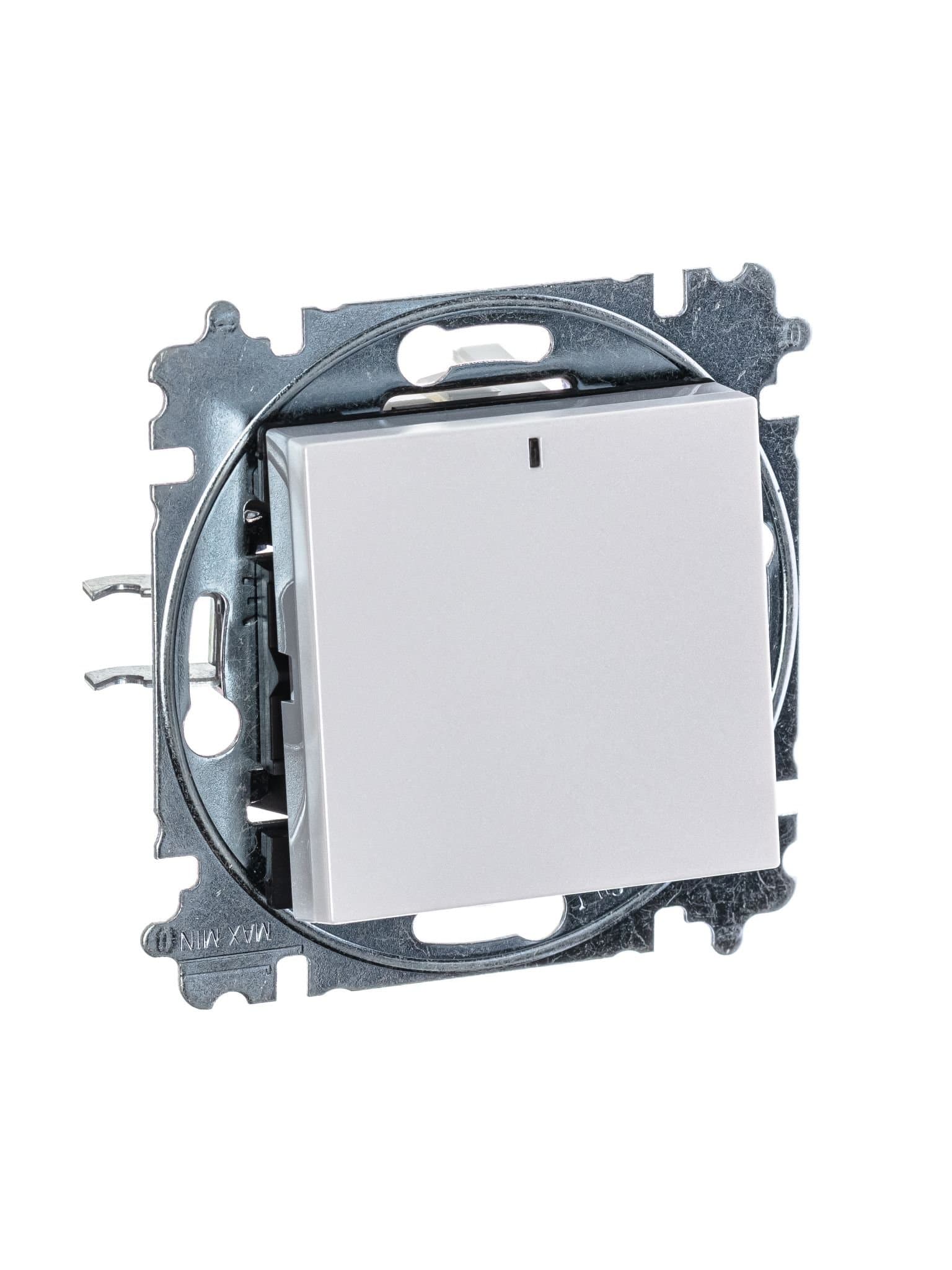 ABB EPJ Levit жемчуг / ледяной Выключатель 1-клавишный с подсветкой 2CHH590146A6068 — миниатюра 3