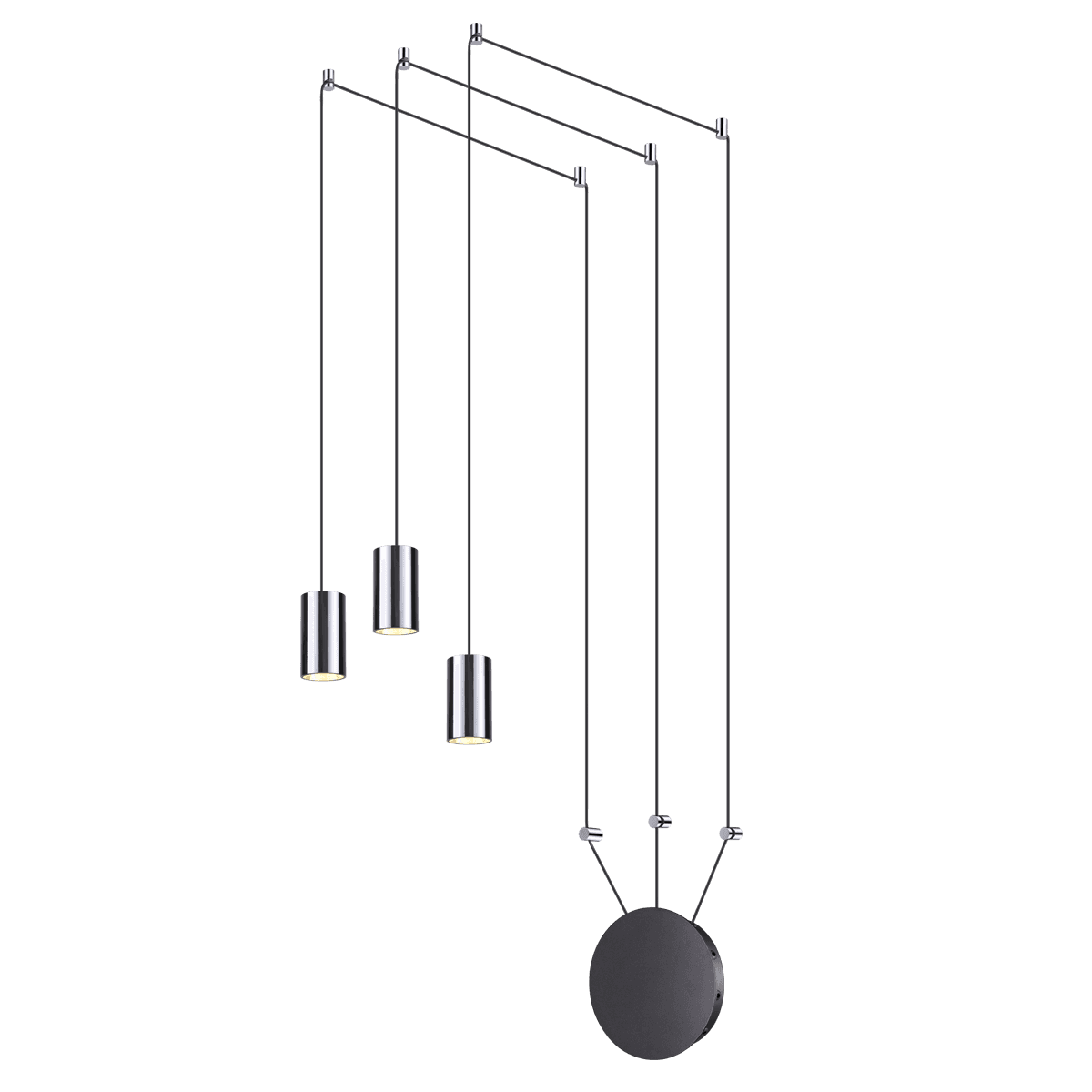 Odeon Light 3897/3 ODL20 43 черный/хром/металл Наклад. св-к GU10 50W*3 (провод 7м, 10 крепл. в компл-те) LUCAS — миниатюра 2