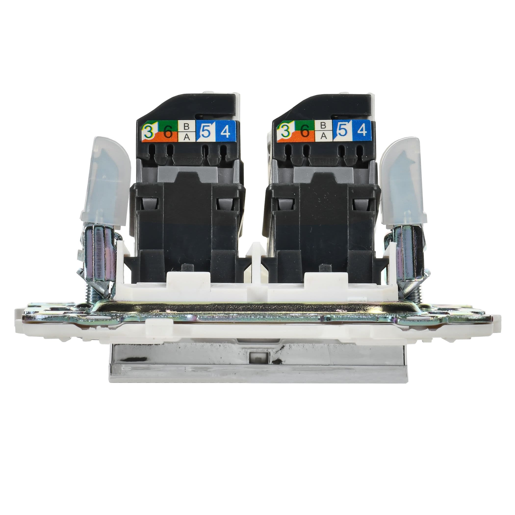 IEK SKANDY Никель Розетка компьютерная двойная RJ45 кат.5E SK-K03N — миниатюра 4