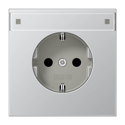 JUNG Алюминий Розетка штепсельная Schuko 16A 250V с полем для надписи AL1520NA