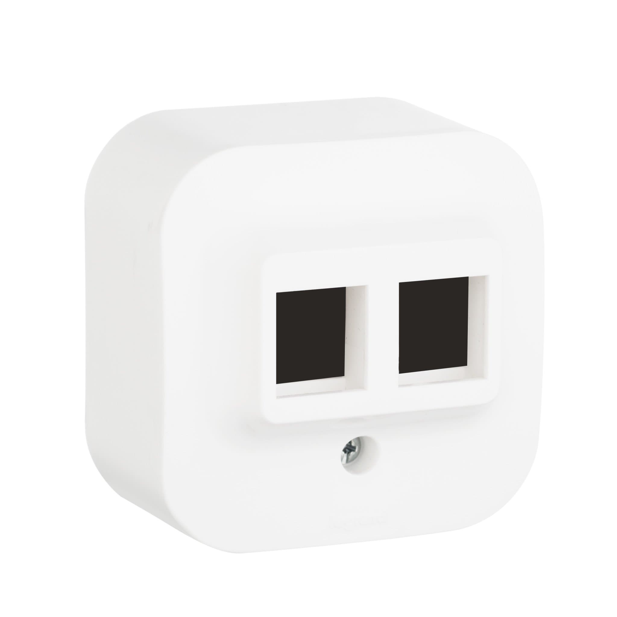 Legrand Quteo Белый Адаптер для 1 или 2 роз. RJ45 Keystone 782226