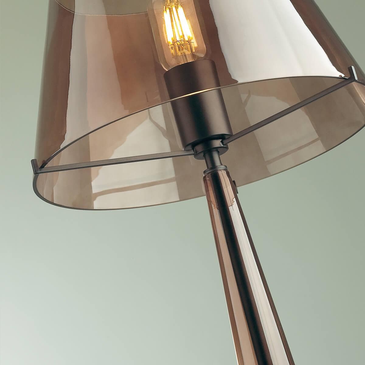 Odeon Light 4852/1T STANDING ODL_EX21 черный/коричневый/стекло Высокая Лампа выкл. на базе E27 1*60W TOWER — миниатюра 4