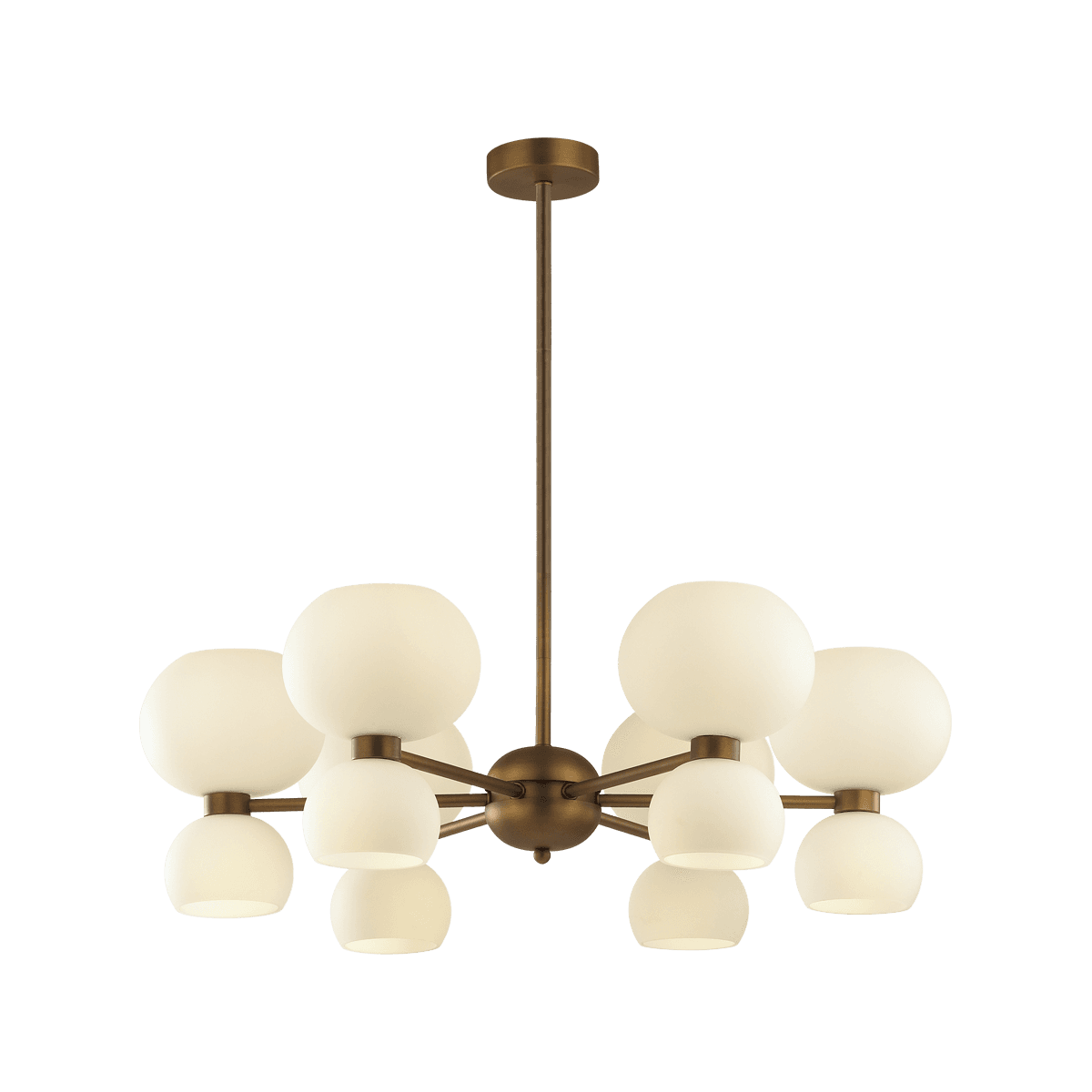 Odeon Light 4979/12 MODERN ODL22 321 мат.бронзовый/белый/стекло Люстра E14/G9 6+6*40W CHANGI — миниатюра 2