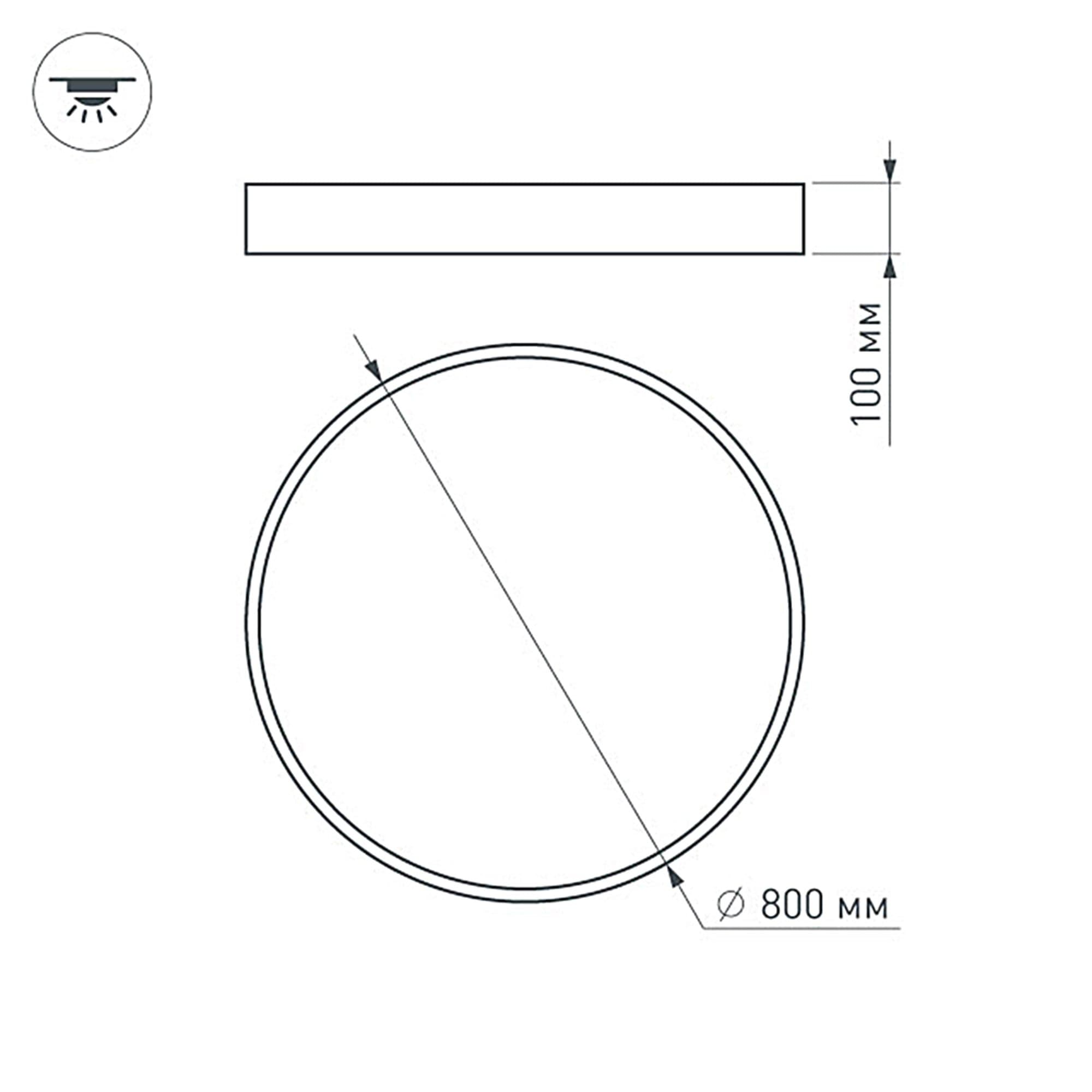Arlight Светильник SP-TOR-PILL-R800-94W Warm3000 (BK, 120 deg) (IP20 Металл, 3 года) 023003(2) — миниатюра 2