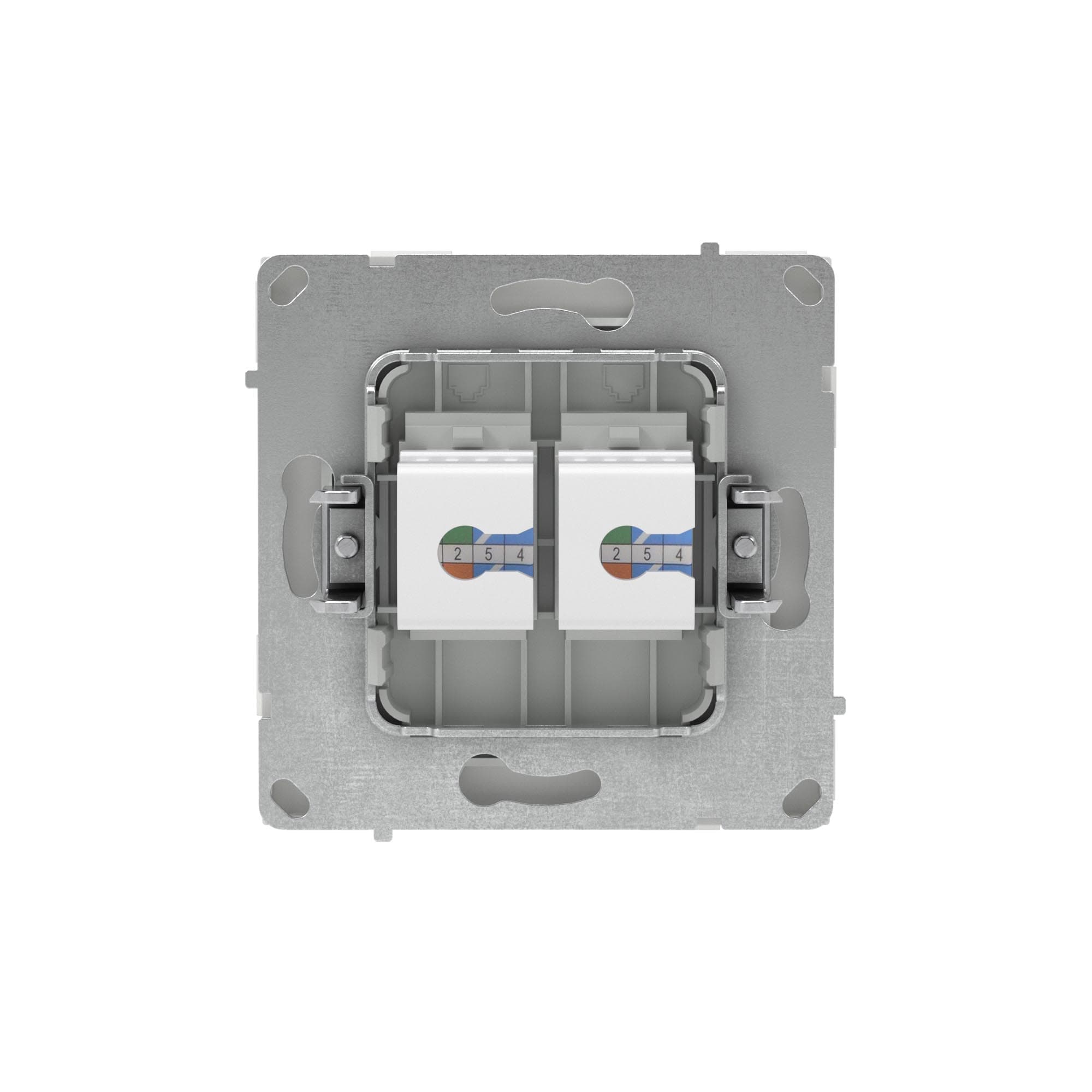 DKC KANT Компьютерная розетка RJ-45 без шторки, кат.5е двойная, белый песок — миниатюра 3