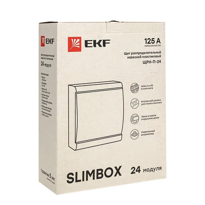 EKF PROxima Щит распределительный ЩРН-П-24 "SlimBox" белая дверца IP41 — миниатюра 3