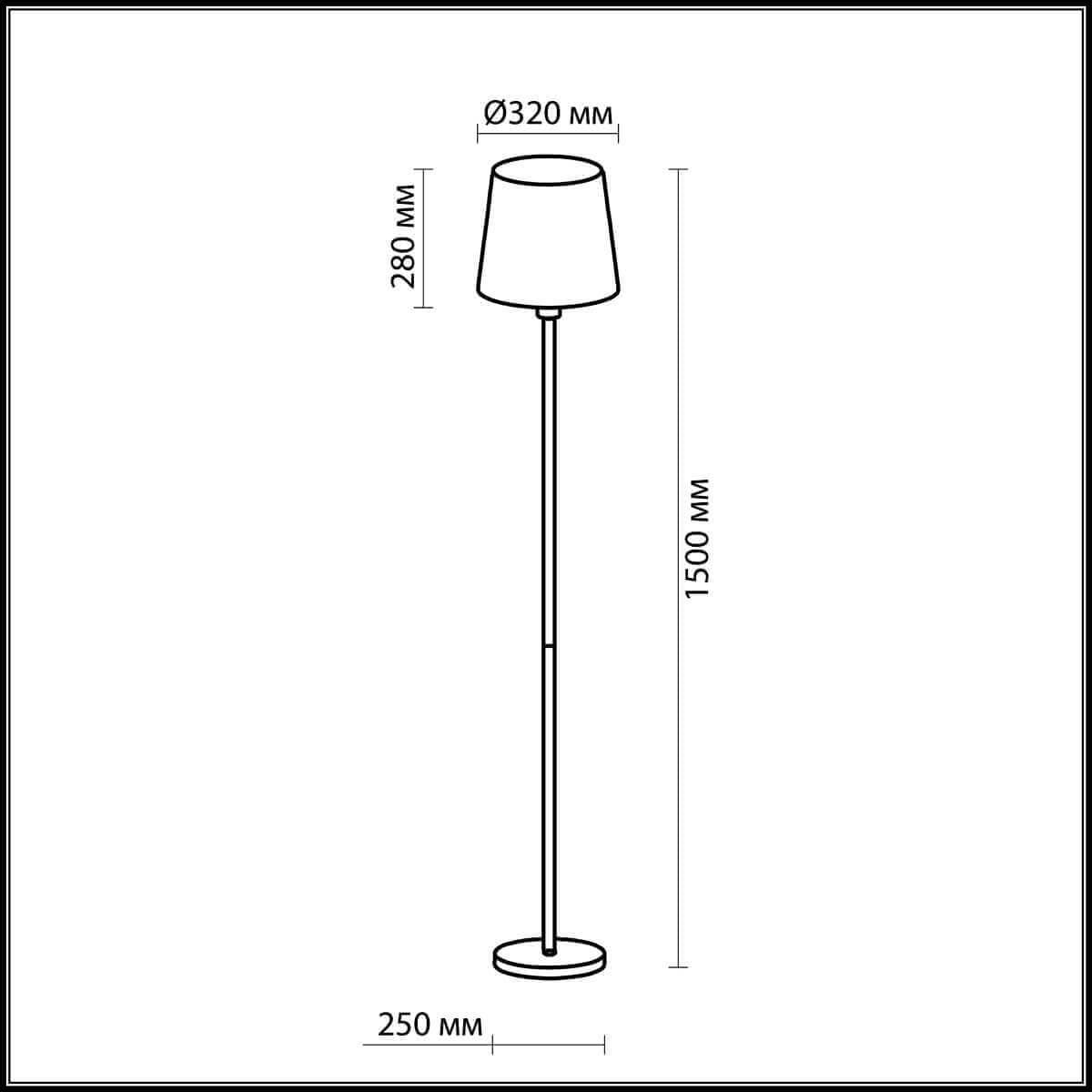 Odeon Light 2266/1F ODL12 403 никель/абажур "рогожка" Торшер  E27 60W 220V GLEN — миниатюра 3