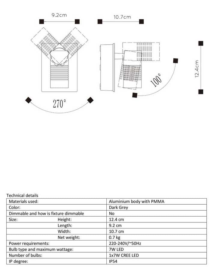 Lucide BRAN Антрацит Спот 27817/07/29 — миниатюра 3