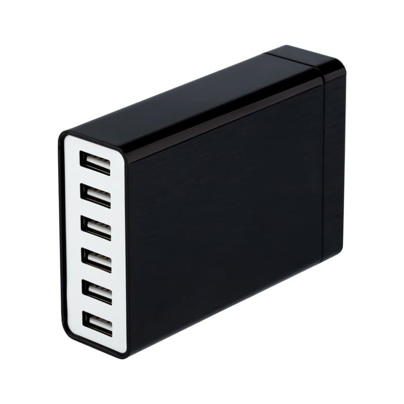 Сетевое зарядное устройство 6хUSB, 1000mA, черное Rexant 16-0287