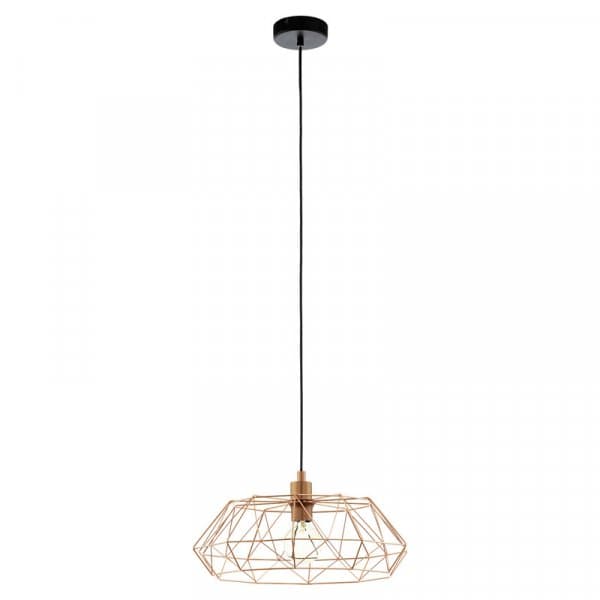 Eglo Подвес CARLTON 2, 1x60W (E27), Ø455, H1100, сталь, медный, черный кабель 49488