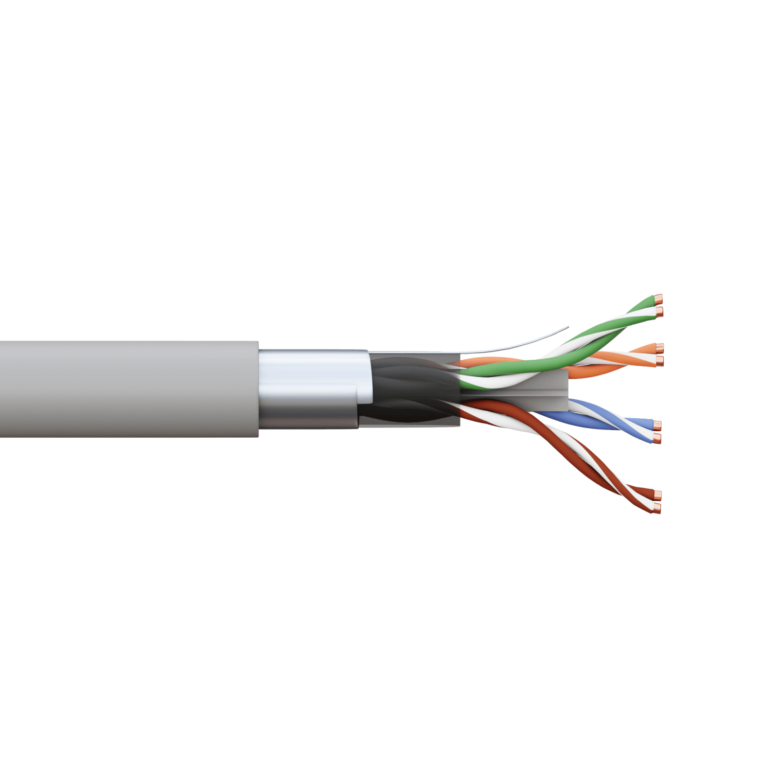 EKF Кабель витая пара TERACOM PRO Cat.6 F/UTP 4 пары solid 23AWG оболочка LSZH нг(А)-HF цвет серый (упак. 305м) — миниатюра 2
