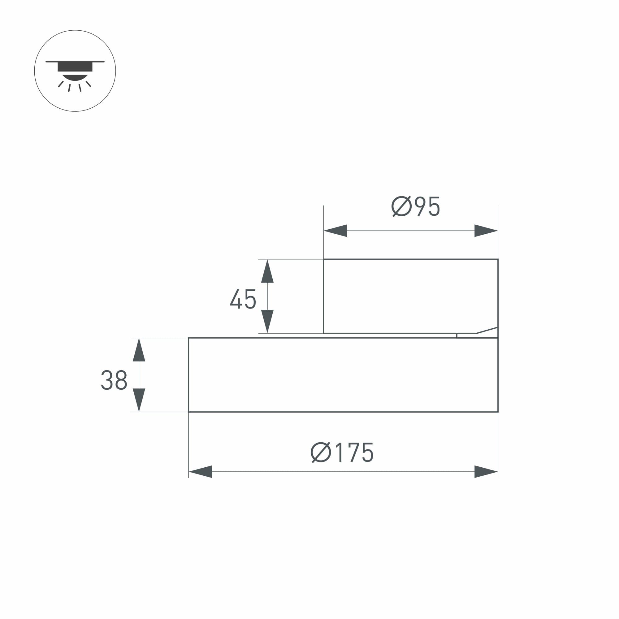 Arlight Светильник SP-RONDO-FLAP-R175-16W Warm3000 (BK, 110 deg) (IP40 Металл, 3 года) 028164 — миниатюра 4