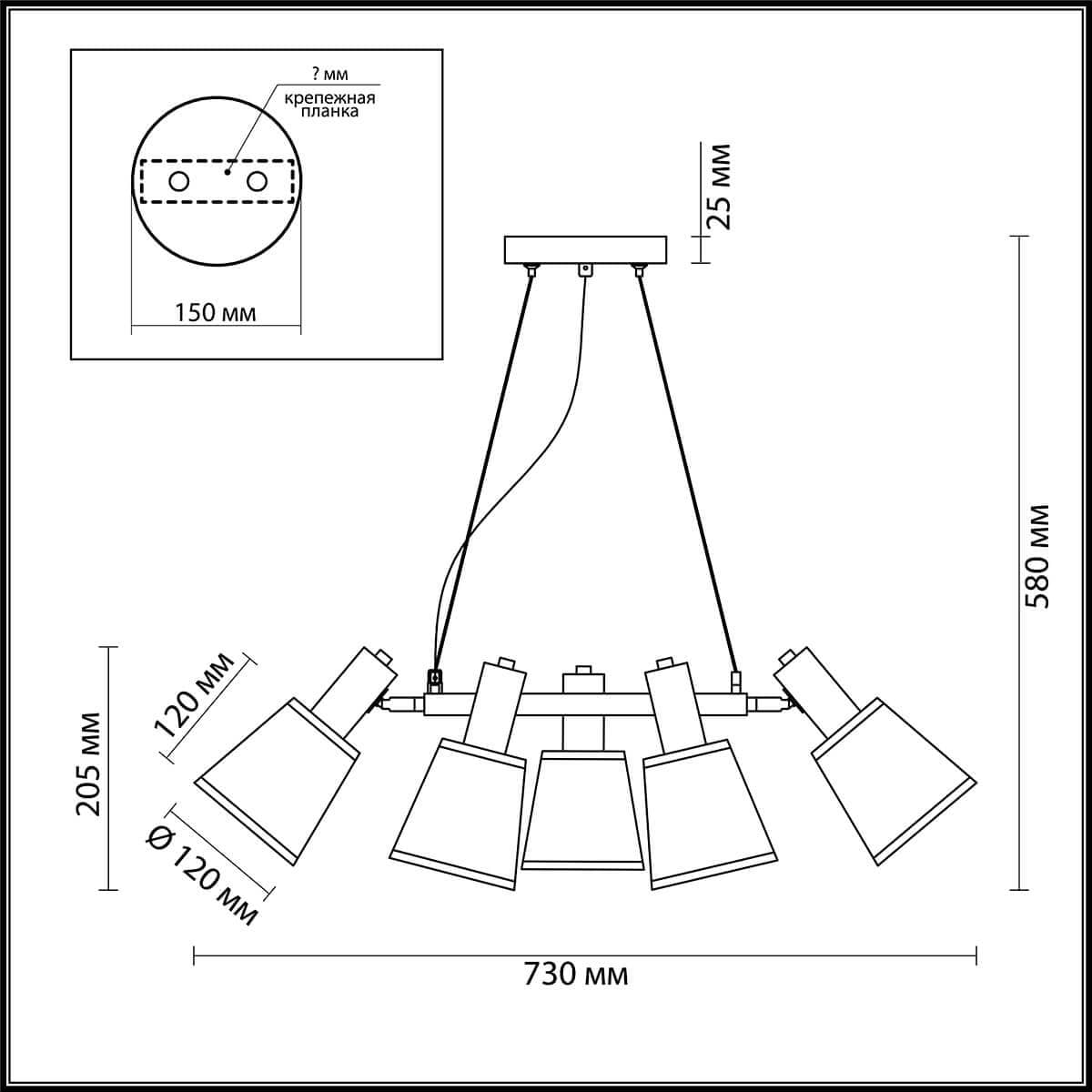 Lumion 3638/5 LN19 095 античная бронза Люстра E14 5*60W 220V MARCUS — миниатюра 3