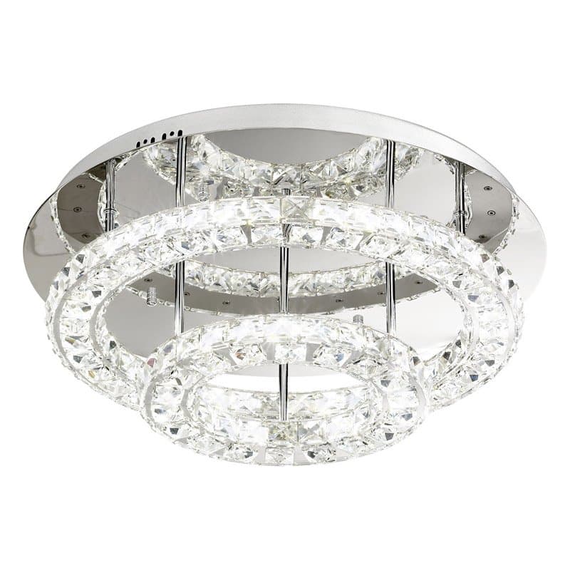 Eglo Светильник LED потолочный TONERIA, 36W(LED), Ø550, H220, сталь, хром/хрусталь 39003