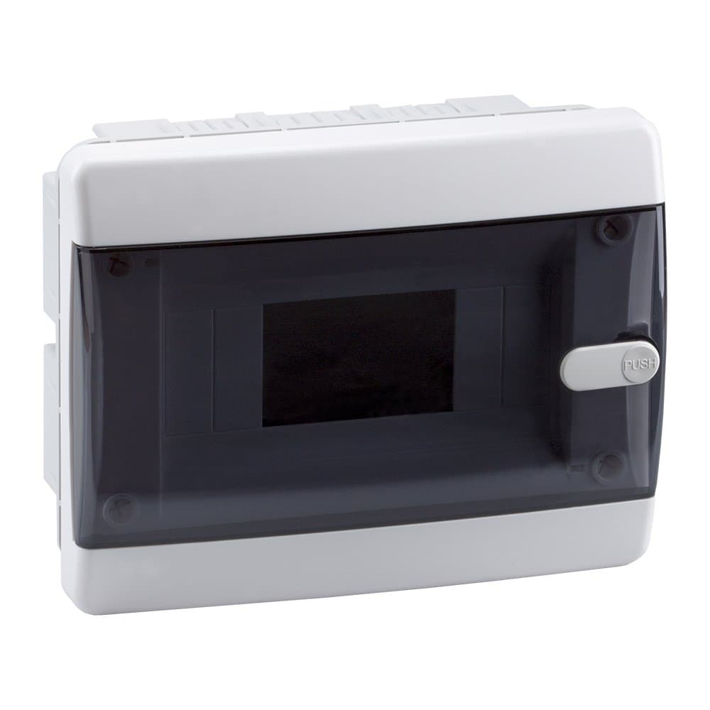 КЭАЗ Корпус пластиковый Встраиваемый OptiBox P-CVK-1-08-IP41 Прозрачная черная дверь