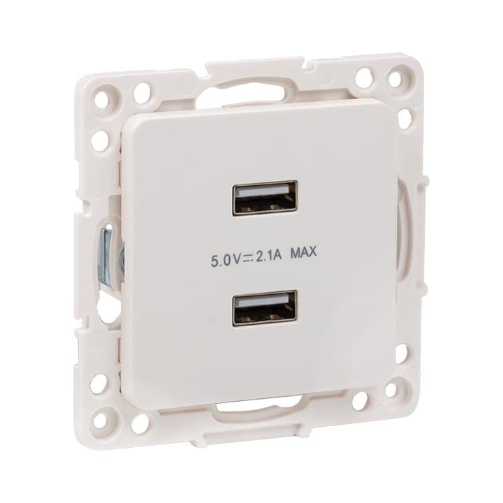 EKF PROxima Стокгольм Белый Розетка USB 2-ая, 2,1А — миниатюра 2