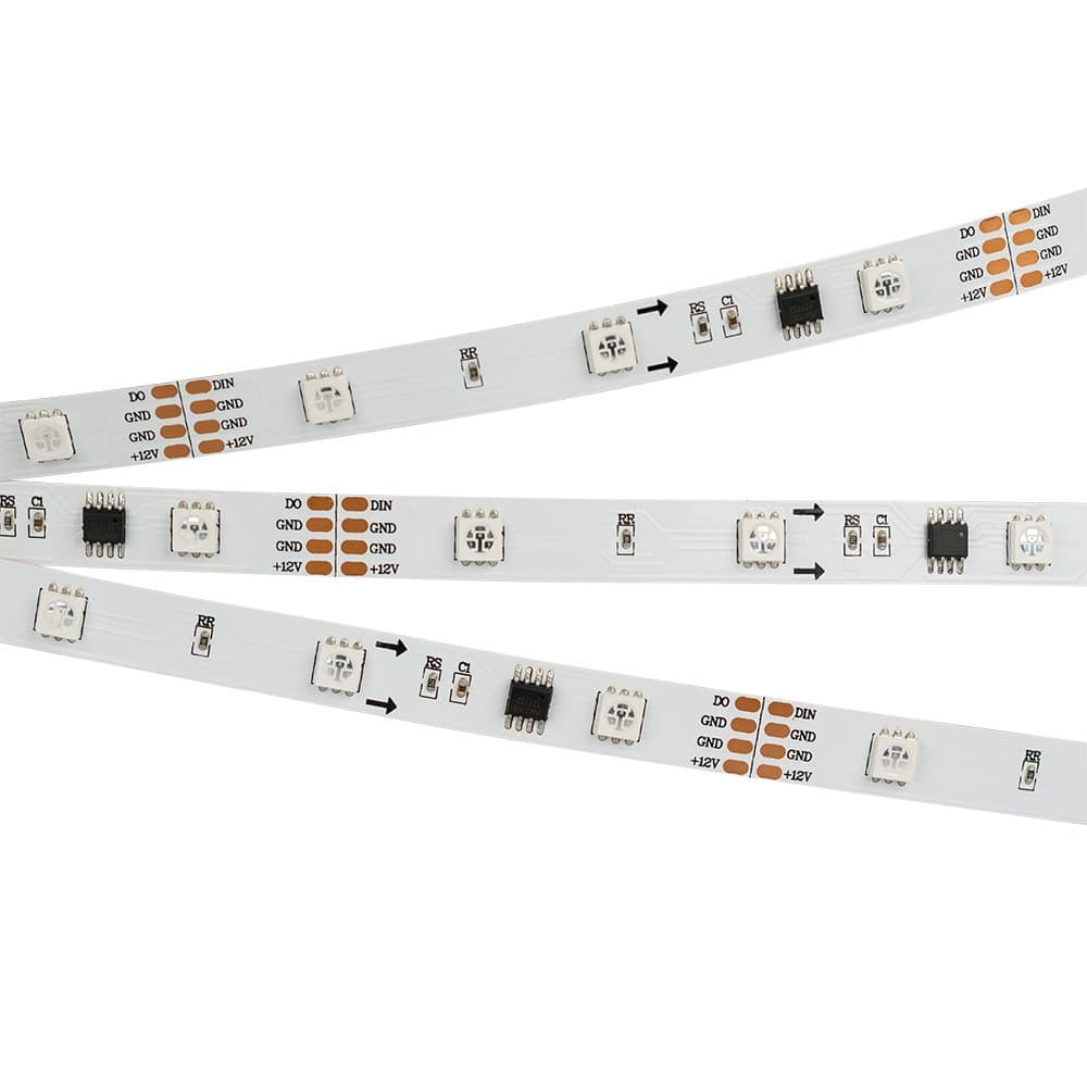 Arlight Светодиодная лента SPI-5000-AM 12V RGB (5060, 150 LED x3, 1804) (Открытый, IP20) 021227 — миниатюра 3