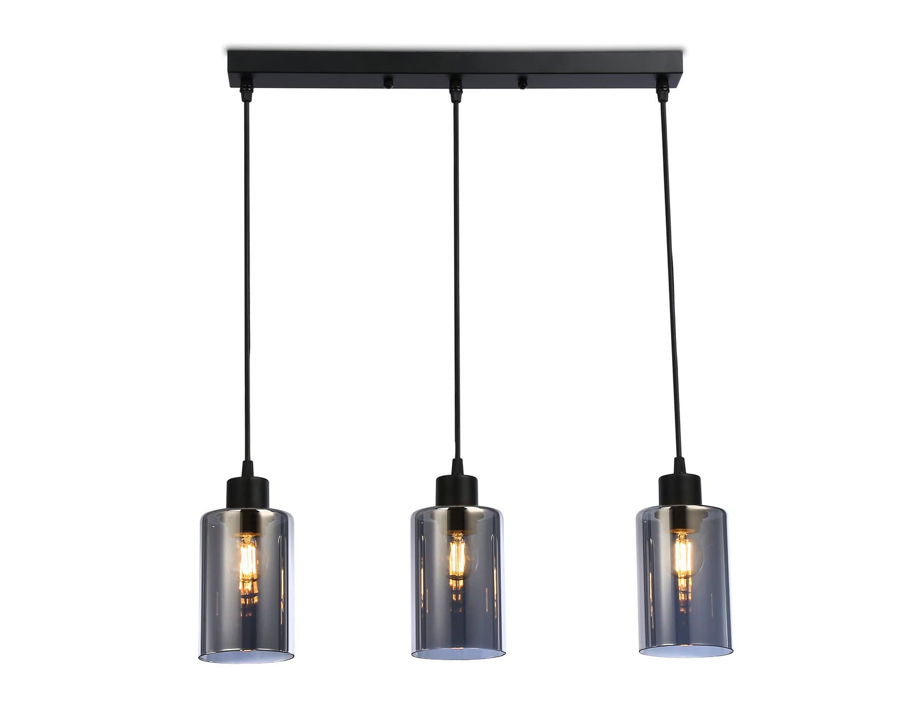 Ambrella Подвесной светильник в стиле лофт TR3698/3 BK/SM черный/дымчатый E27*3 max 40W 560*100*1040