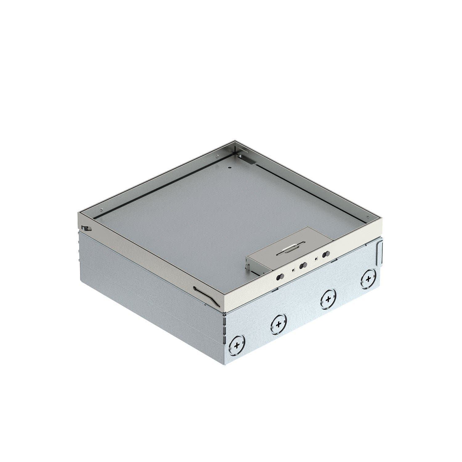OBO Bettermann Лючок UDHOME9 2V на 12 Modul 45, пустой (выемка под напольное покрытие 15 мм, нержавеющая сталь) 7427324