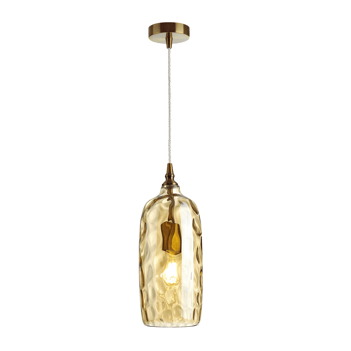 Odeon Light 4769/1 ODL21 янтарный/бронзовый Подвес E27 60W SITORA — миниатюра 2